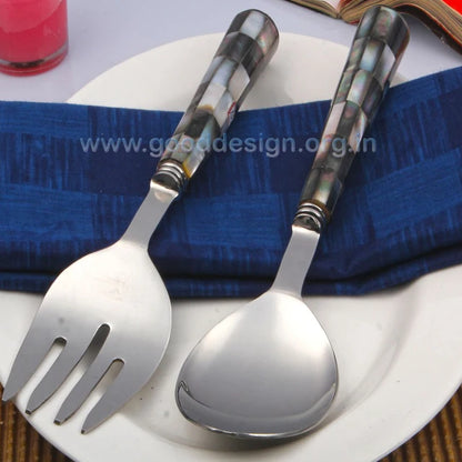 Hot Selling 304 Stainless Steel 5 Pcs Gold Flatware Sets with MOP or Resin Designer Handle Luxury Wedding Party Cutlery Set