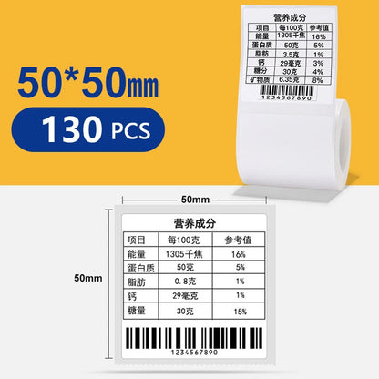 40-50mm Round Square Thermal Label Printer Sticker Self-Adhesive Thermal Paper Compatible M110 M220 M200 E210 P50 Label Printer