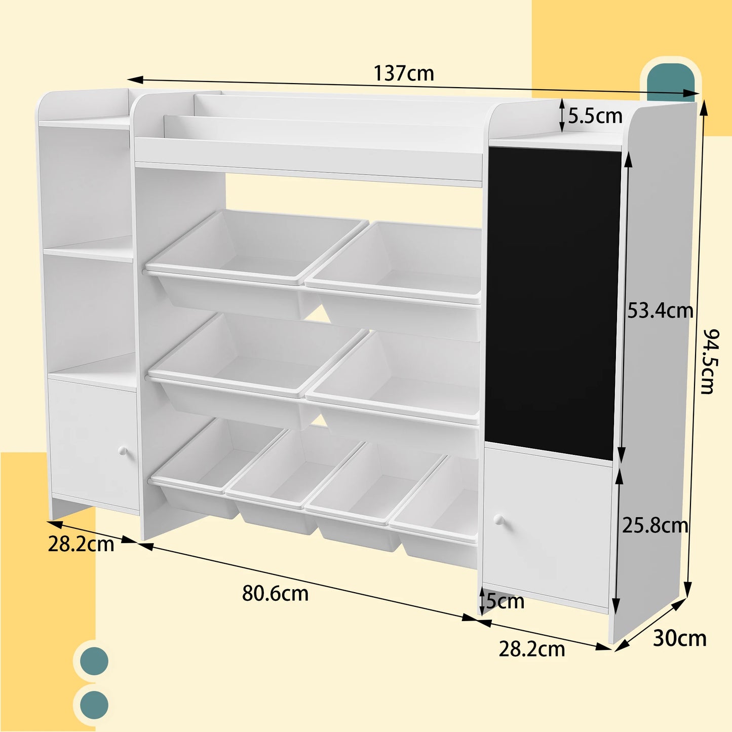 Rosahqnda children bookshelf CHILDREN'S room toys shelf bookshelf with open storage s boxing and blackboard children bookshelf E