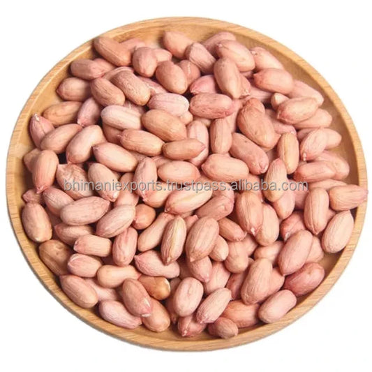 Healthy Snack Red Skin Peanut a Grade Raw Dried Kernels Peeled Peanuts Bulk India Manufacturer GMO Free APEDA Certified