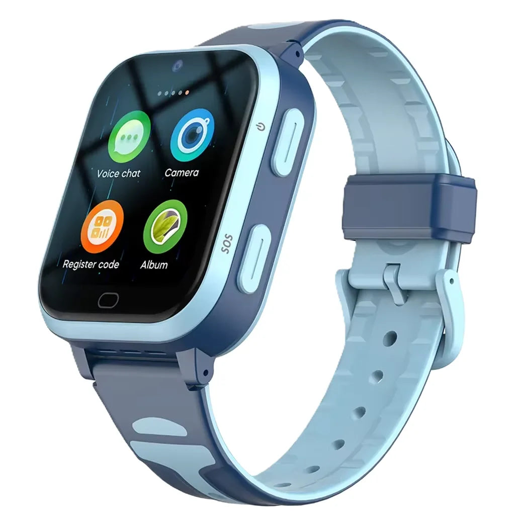 2025 QC AX5 Kids Smartwatch 4G GPS SIM SOS Video Call Camera 1+8GB IP67 App Control Tracker Voice Call Bracelet Compass Square