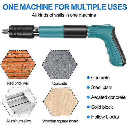 Manual Nail Gun Portable Steel Rivet Tool 5 Speed Adjustable Air Nailer Concrete Wall Anchor Line Slotting cell faster Tool