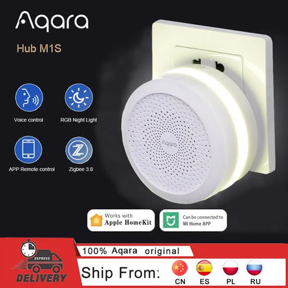 Aqara Smart Home M1S Hub Smart Gateway M1S 2.4G WIFI ZigBee 3.0 RGB E1 Hub Gateway Night Light For Apple Homekit and xiaomi Home