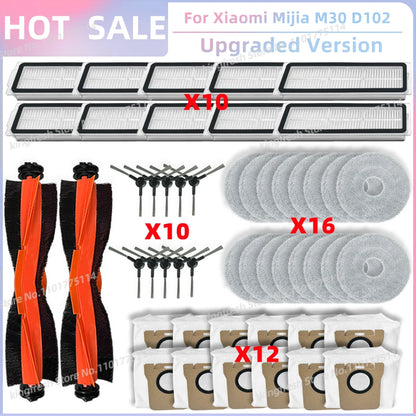 Fit For Xiaomi Mijia M30 D102, Xiaomi X20 Pro D102GL / X20 Max D109GL Parts Main Side Brush Filter Mop Cloth Dust Bag