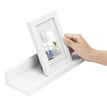 3PCS/Set White Floating Hanging Wall Shelf MDF Picture Magazine Photo Storage Shelf for Living Room Kitchen Bedroom Office