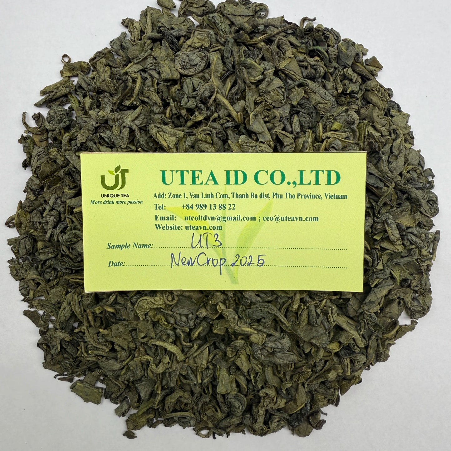 UT3 Factory Direct Bulk Supply OEM Private Label New Pure Organic Vietnam Green Tea Leaves Beverage Box & Bag Packaging