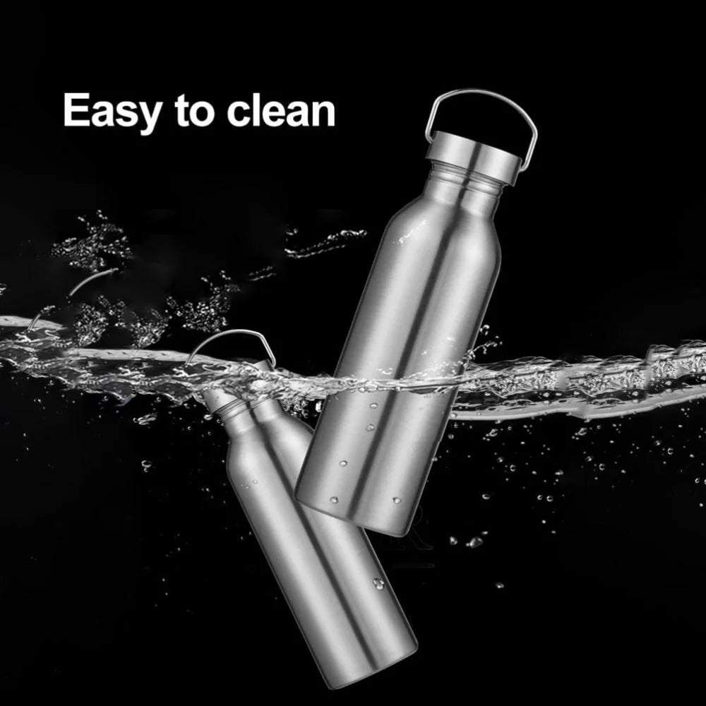 Stainless Steel Double-Walled Sports Bottle with Handle, Metal Reusable Water Bottle with Lid, School, Hiker, Gift