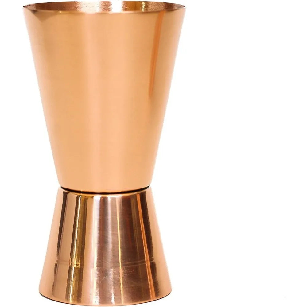 Pure Copper Double Sided Jigger Shot Glasses 2 Ounce and 1 Ounce Cocktail Measures