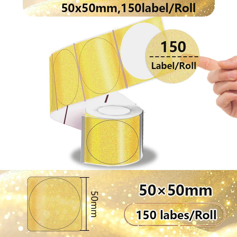 40-50mm Round Square Thermal Label Printer Sticker Self-Adhesive Thermal Paper Compatible M110 M220 M200 E210 P50 Label Printer
