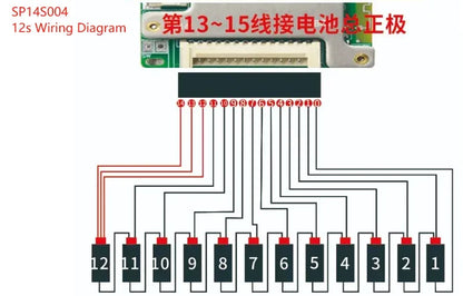 JBD Smart BMS 7S 8S 9S 10S 11S 12S 13S 14S 24V 36V 48V Built-in BT 20A 30A BMS Lifepo4 Li-ion Passive Balance Uart for E-bike