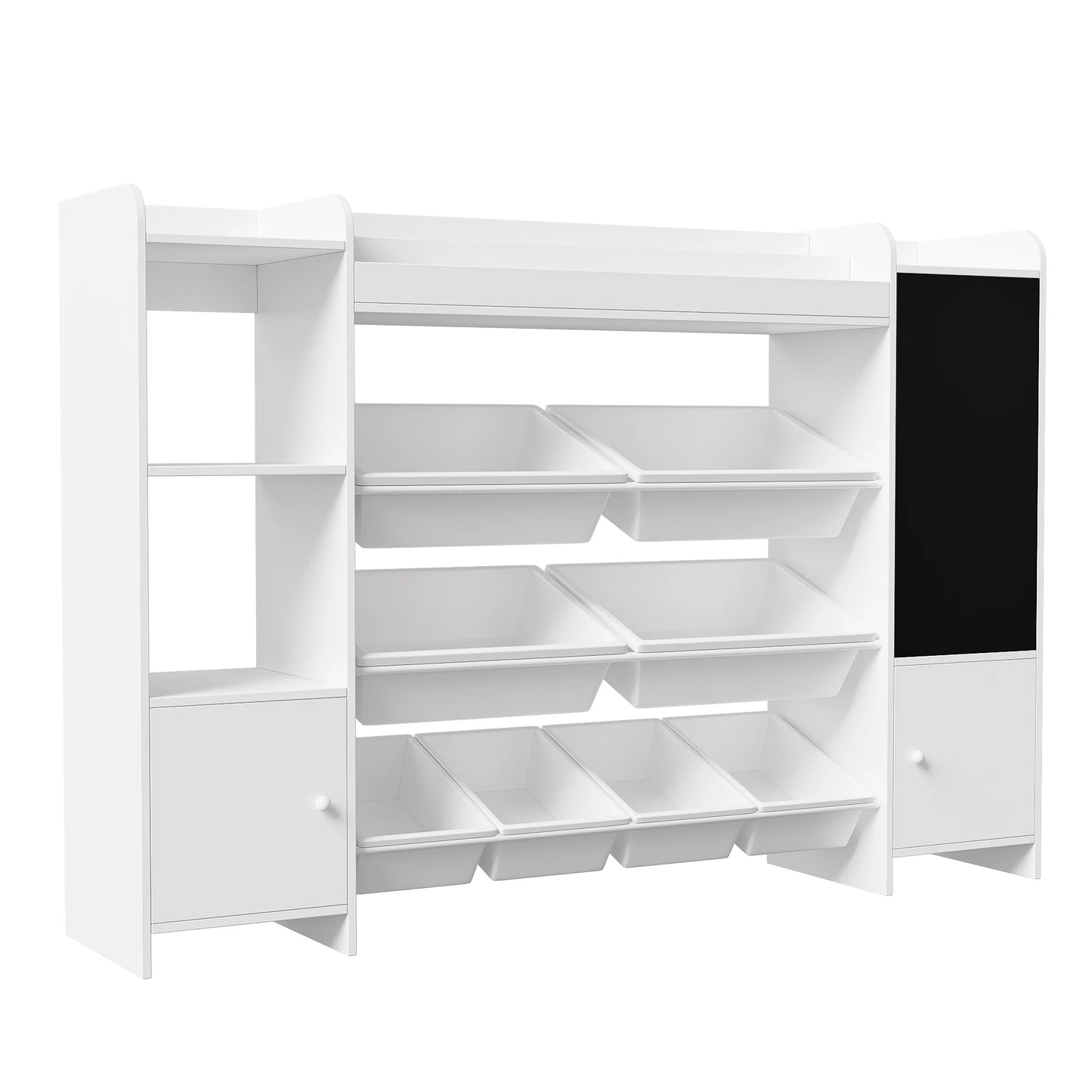 Rosahqnda children bookshelf CHILDREN'S room toys shelf bookshelf with open storage s boxing and blackboard children bookshelf E