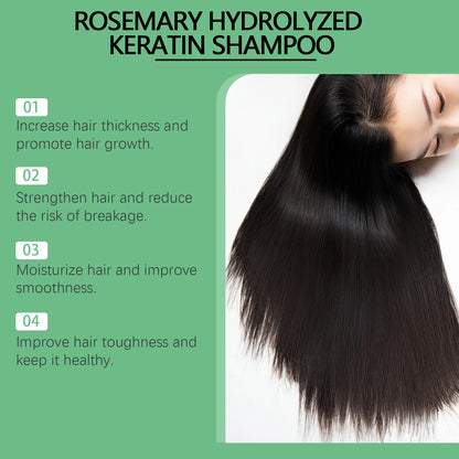 Thickening Shampoo Control Oil Boost Volume Strengthen Strands Reduce Breakage Nourishing Repairing Rosemary Hair Care Shampoo