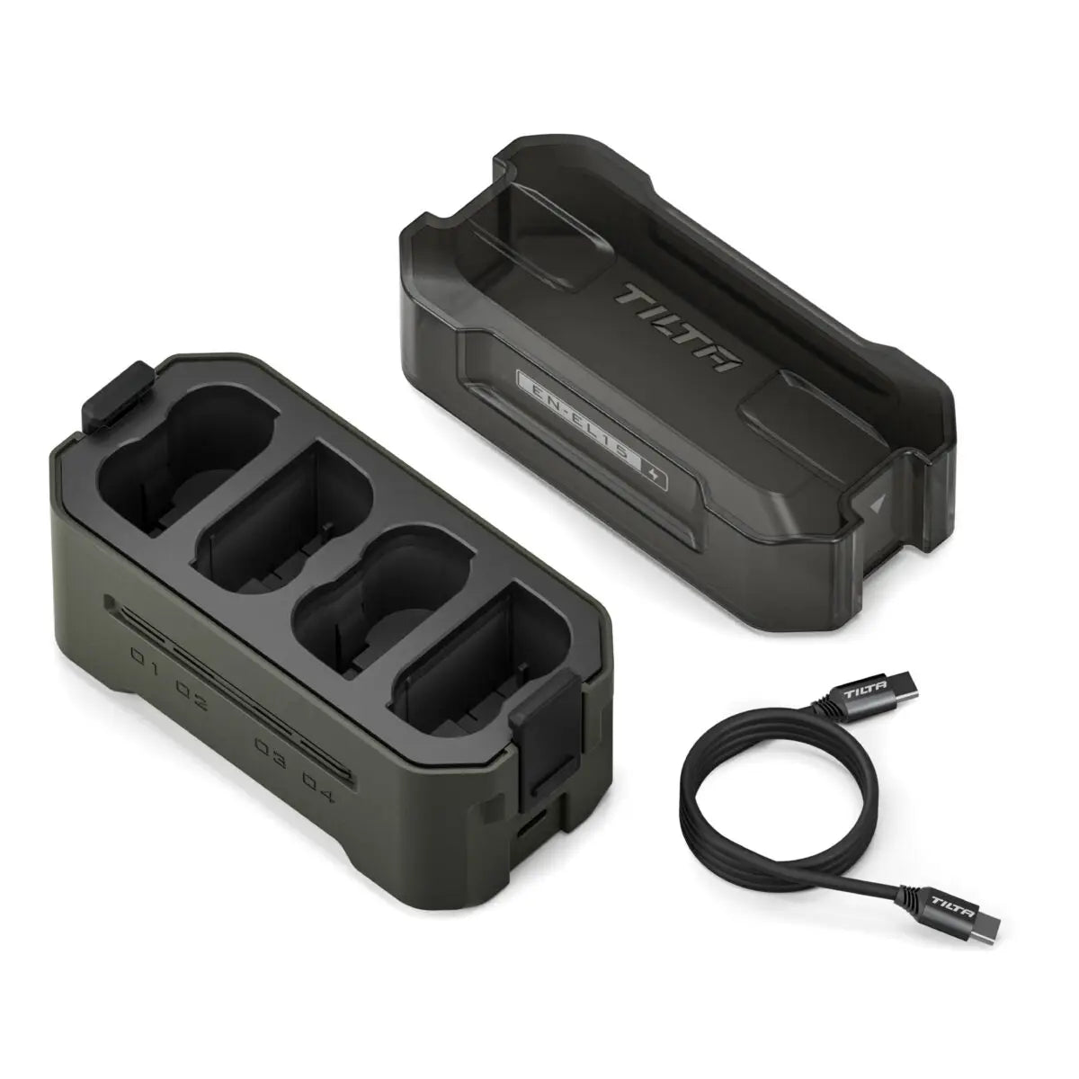 TILTA EN-EL15C Battery 2400mAh Portable Charging Station (4 Channel) for Nikon ZR Z8 Z7 Z6 Z63/62 Z5 ZF Z7II Z6II D850 D810 D710