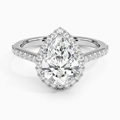 14K White Gold Oval Cut VVS Lab Grown Diamond Marseille Set Engagement Jewelry Ring Premium Quality For Professional Women Gift