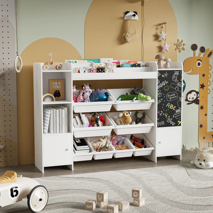 Rosahqnda children bookshelf CHILDREN'S room toys shelf bookshelf with open storage s boxing and blackboard children bookshelf E