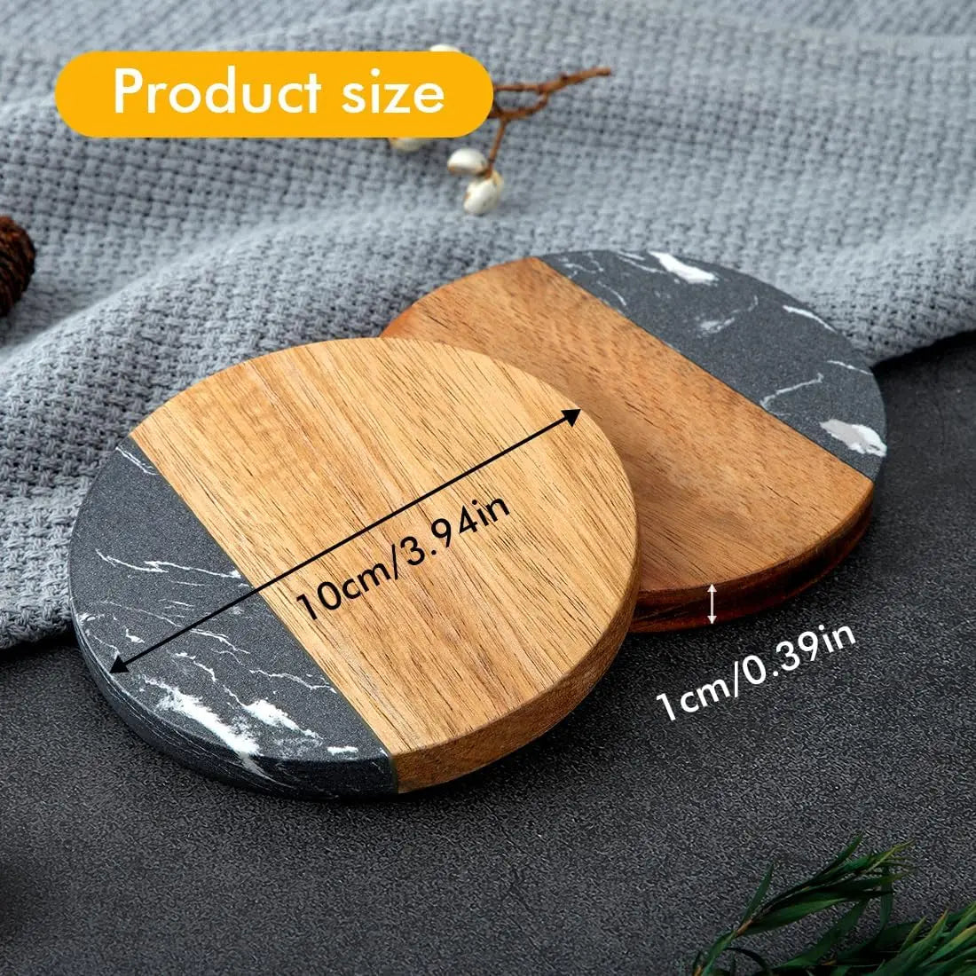 Decorative Wooden Marble coaster for Your Drinks Handcrafted with Felt Pads and Care a Perfect Choice for Your Table Top Decor