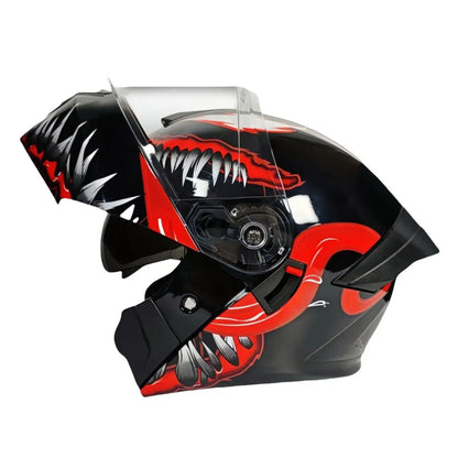 New ABS Modular Full Face Dual Visor Moto Helmet LED Tail Lights Dirt Bike Racing Casco for Men Women Motorcycles Helmets