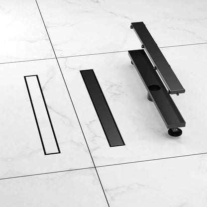Dropship Ready 24-Inch Matte Black Stainless Steel Linear Drain CUPC Approved Reversible 2-in-1 Cover for Bathroom for US Market