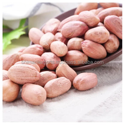 Healthy Snack Red Skin Peanut a Grade Raw Dried Kernels Peeled Peanuts Bulk India Manufacturer GMO Free APEDA Certified