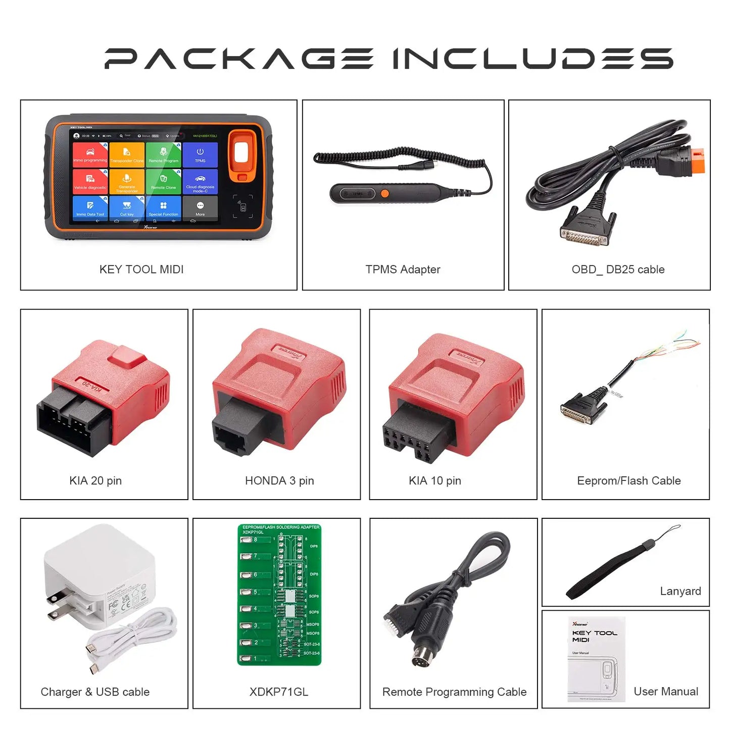 US Version Free Ship XHORSE XDKMD0EN MIDI Key Tool Basic Version 2-in-1 IMMO & Tire Pressure Sensor Programmer