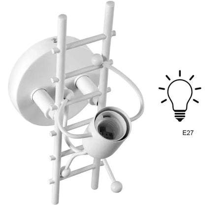 Creative Cartoon Wall Light, Metal Bedside Lamps for Kidsroom Livingroom Dinningroom E27 Bulb not Included
