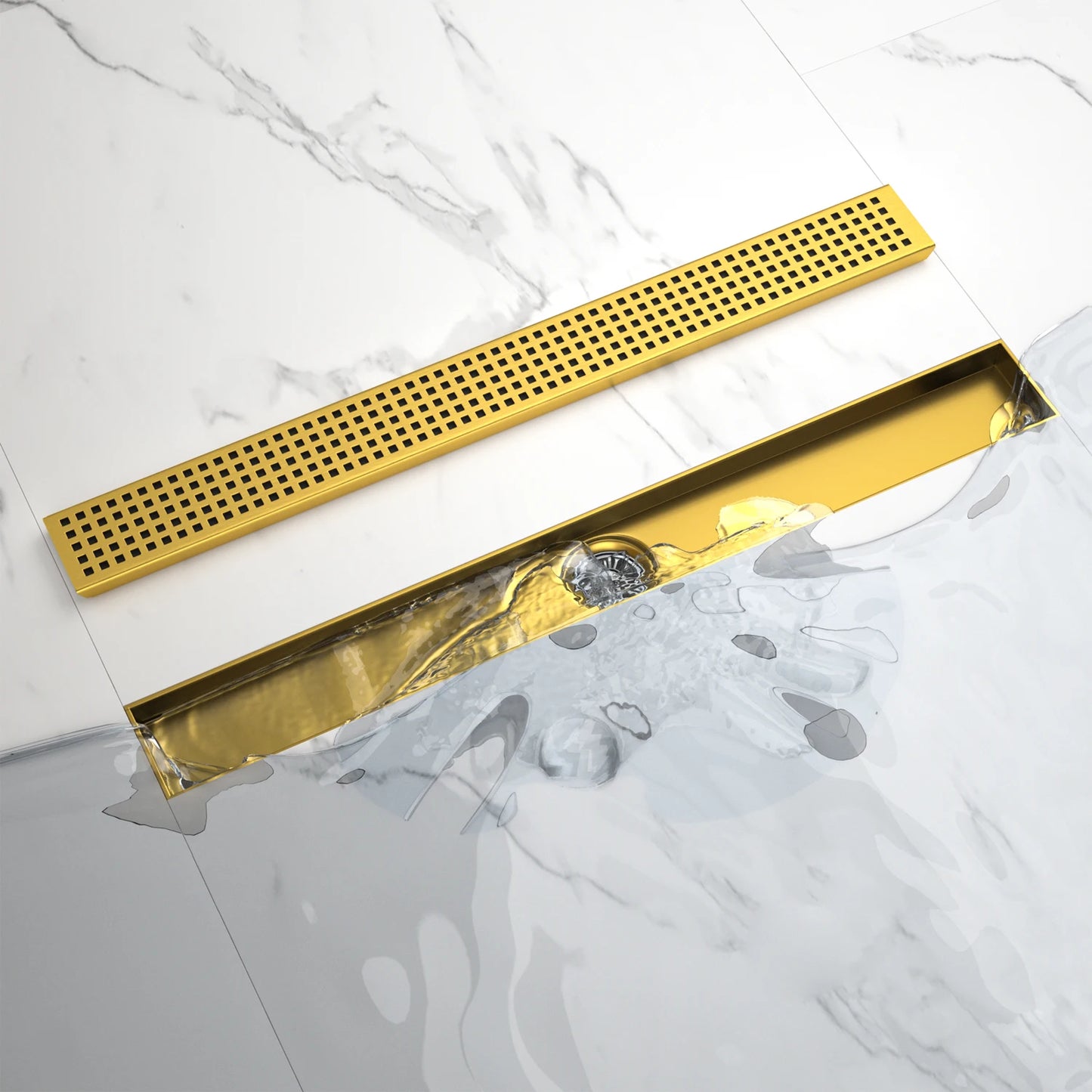 NEODRAIN 24 Inch Modern Design Golden 304 Stainless Steel Shower Drain with CUPC Certificate Ships From US Warehouse
