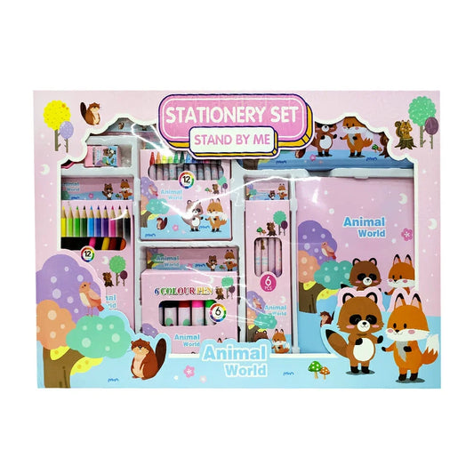 [GD] Art set with blank notebook, colored pencils, crayons, markers, eraser, sharpener, ruler and pencil case