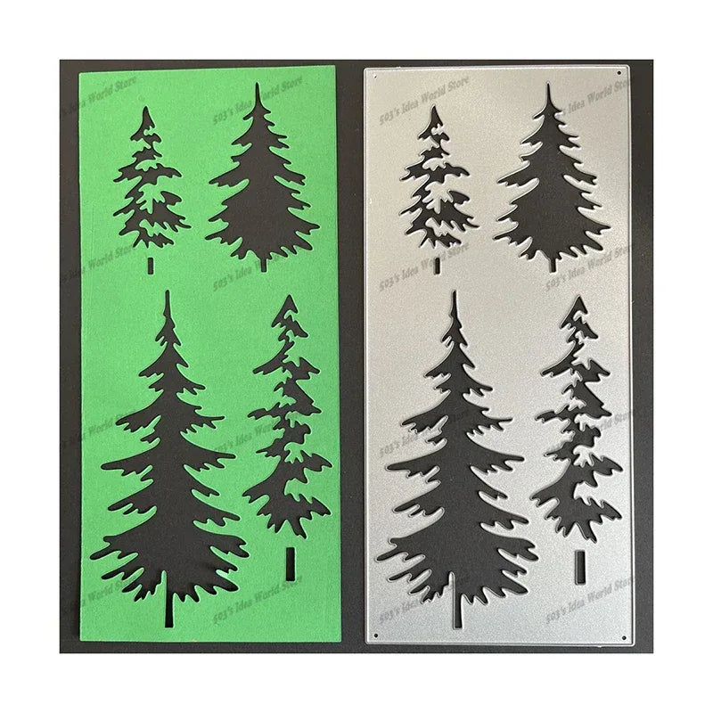 New Arrival Autumn Leaf Trees Background Metal Cutting Dies for 2025 DIY Scrapbooking Winter Frame Card Making Note Stencils