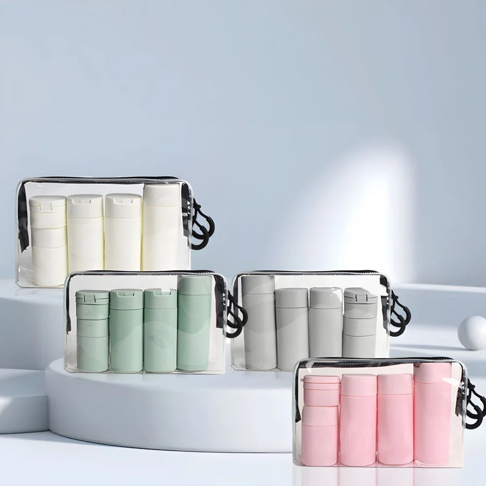 5pcs Travel Cream Dispenser Bottles Set Travel Bottles Toiletry Containers Set, TSA Approved, Travel Essentials