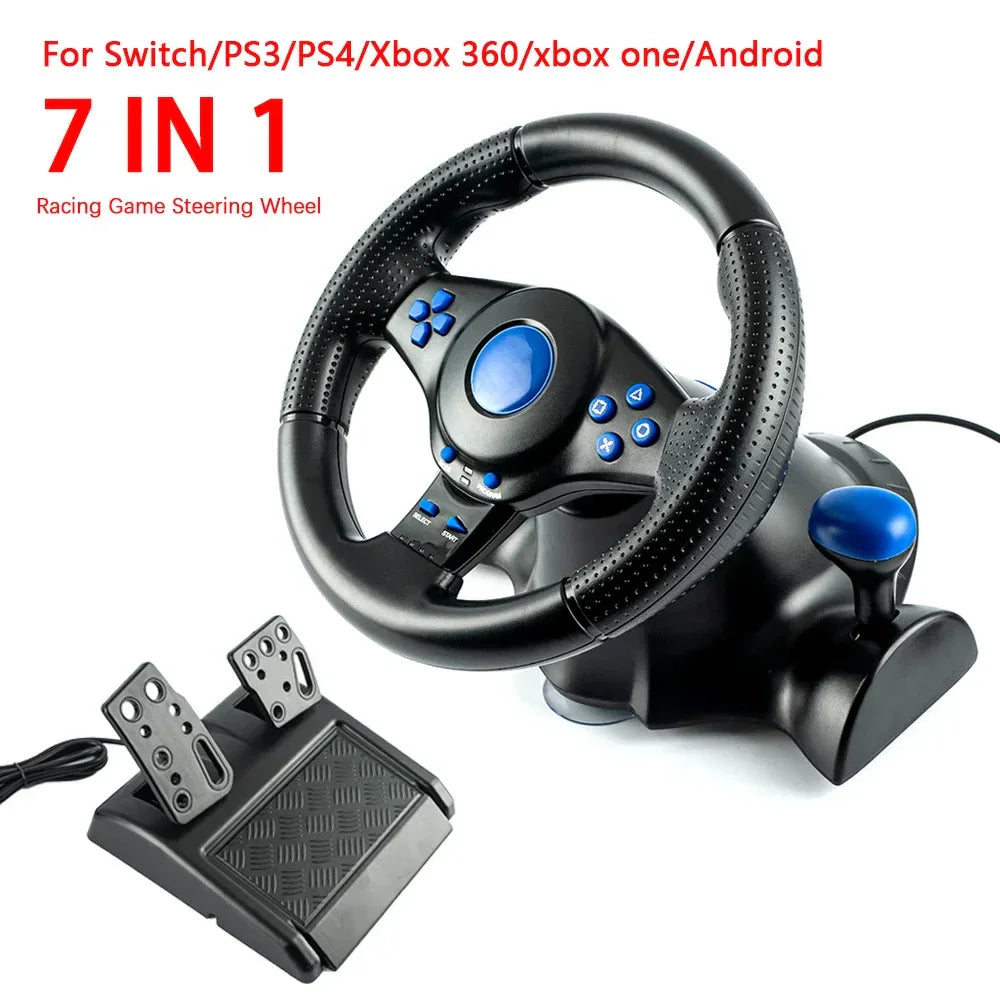7 in 1 Racing Game Steering Wheel Vibration Controller Simulation Racing Pedals for switch/xbox 360/xbox one/pc/ps4/3/Android