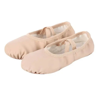 EU in Stock Spot Pink Sports Ballerina Dance Shoes Cross Straps Elastic PU Leather Ballerina Shoes