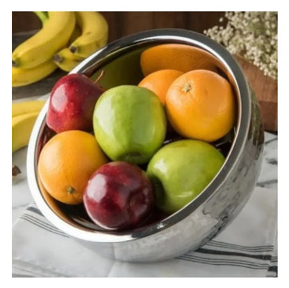 Fruit Metal Bowl Stainless Steel Bowl Stainless Steel Medium Short Footed with Forks for Fruit Snacks for Serving Ice Cream