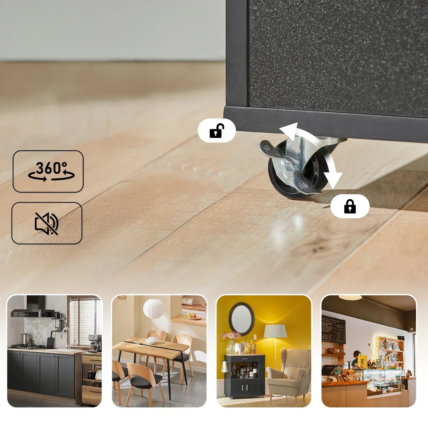 SoBuy FKW113 serving trolley kitchen cart narrow kitchen island on wheels microwave wardrobe trolley for kitchen