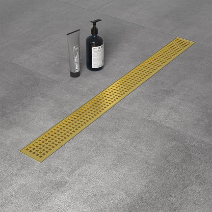 NEODRAIN 24 Inch Modern Design Golden 304 Stainless Steel Shower Drain with CUPC Certificate Ships From US Warehouse