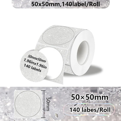 40-50mm Round Square Thermal Label Printer Sticker Self-Adhesive Thermal Paper Compatible M110 M220 M200 E210 P50 Label Printer