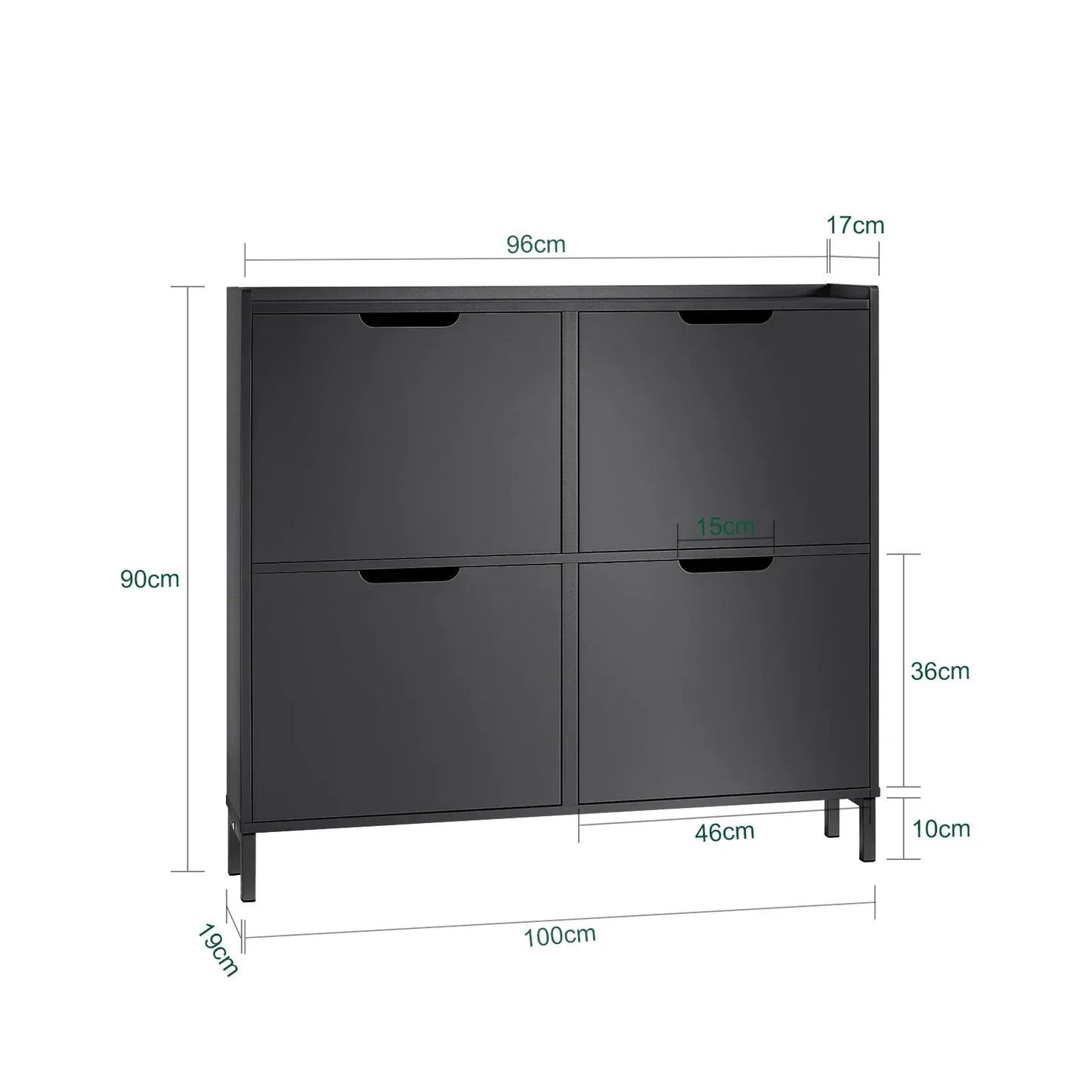 SoBuy FSR100 4 flap shoe rack 8 shelf surface shoe cabinet narrow shoe chest of drawers shoe shelf