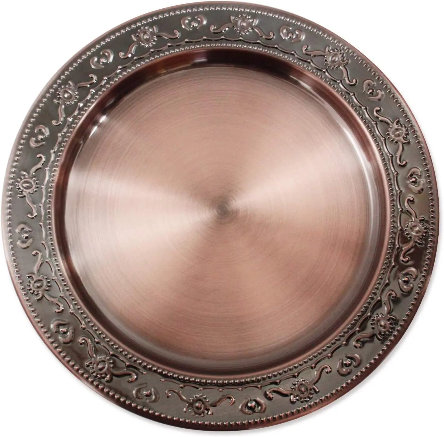 Disposable Iron Copper Finished Round Dinner Plate Chargers Decorative Serving Tableware for Dining