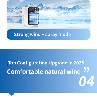 Portable Mini Air Conditioner for Dormitory | Fast Cooling Ultrasonic Nano Mist LCD Display Rechargeable Portable Outdoor Cooler