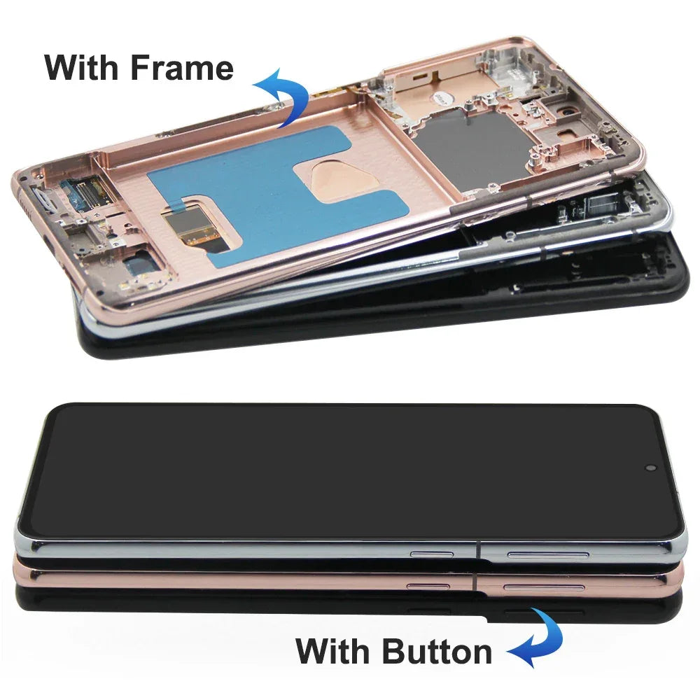 For AMOLED For Samsung S21 Plus LCD Display Touch Screen  Digitizer Assembly For S21+ G996B SM-G996B/DS LCD With Frame