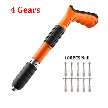 Manual Nail Gun Portable Steel Rivet Tool 5 Speed Adjustable Air Nailer Concrete Wall Anchor Line Slotting cell faster Tool