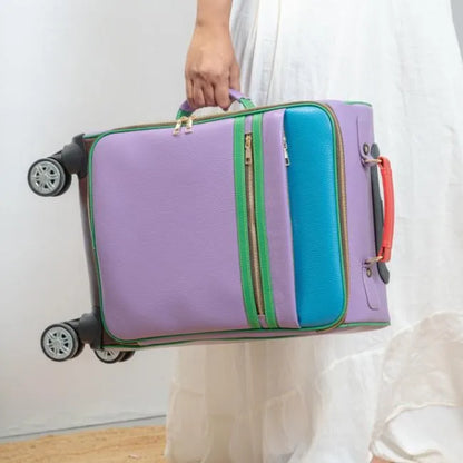 Buy Genuine Leather Multicolor Luggage Trolley With Adjustable Handle Factory Manufacturing Custom Size Available Trendy Product