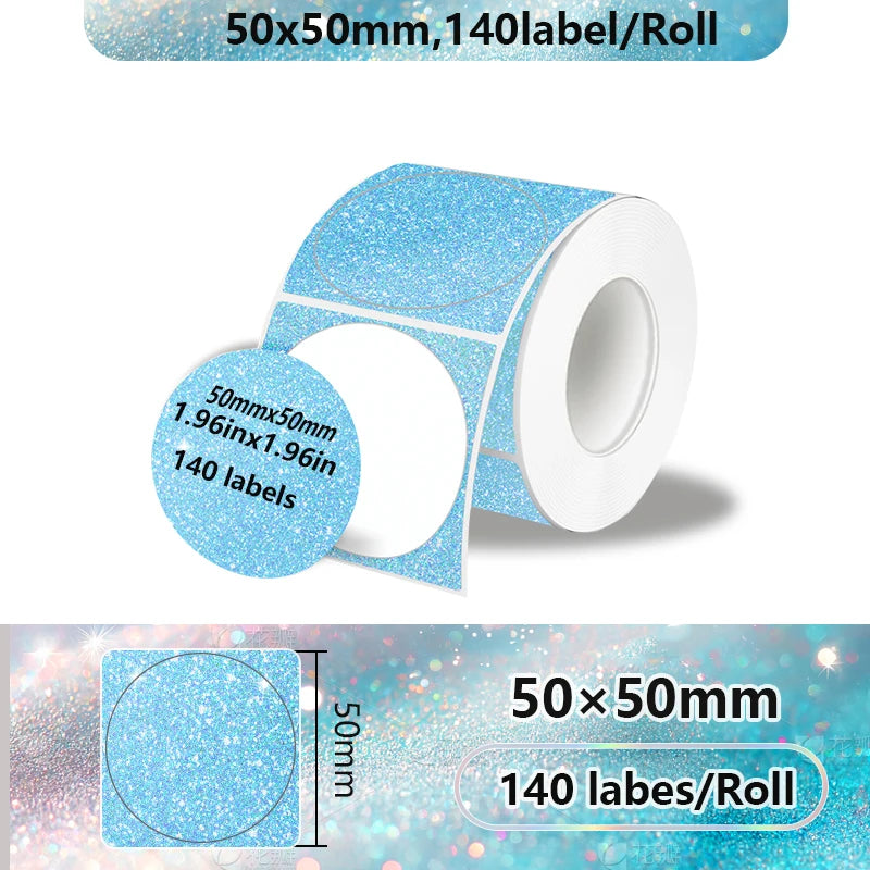40-50mm Round Square Thermal Label Printer Sticker Self-Adhesive Thermal Paper Compatible M110 M220 M200 E210 P50 Label Printer