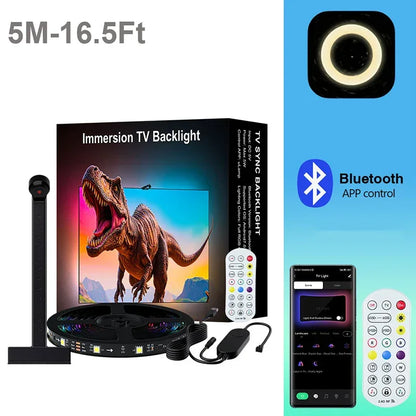 New PC/TV SYNC Backlight RGBIC LED Strip Lights with Color Capture Bluetooth Music SYNC USB Light Strip for Movie Game Atmospher