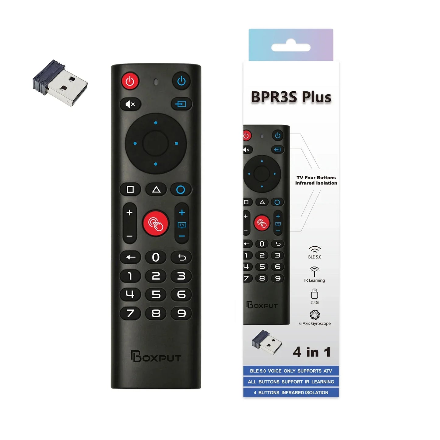 BPR3S PLUS BT Air Mouse Voice Function IR learning TV 2.4G Wireless Remote Controller With Gyroscope for Android TV Box/PC