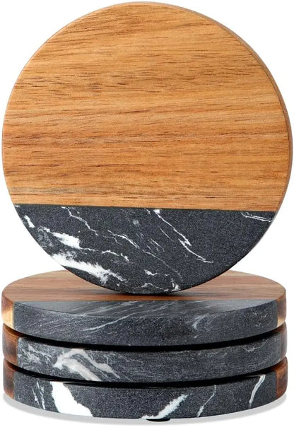 Decorative Wooden Marble coaster for Your Drinks Handcrafted with Felt Pads and Care a Perfect Choice for Your Table Top Decor