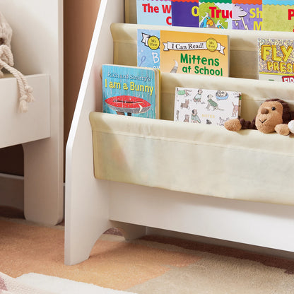 SoBuy FRG225-W Children's Bookshelf Hanging hand fan Shelf Newspaper stand with 4 Shelves Book Rack BHT approx: 62x71x29cm