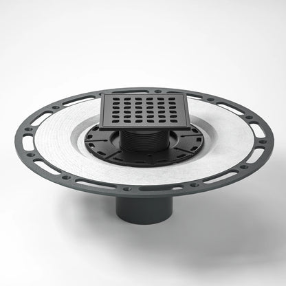 Dropshipping Available Modern 6x6 Inch Black Stainless Steel Square Floor Drain Rectangle Design Plastic Base for Bathroom Use