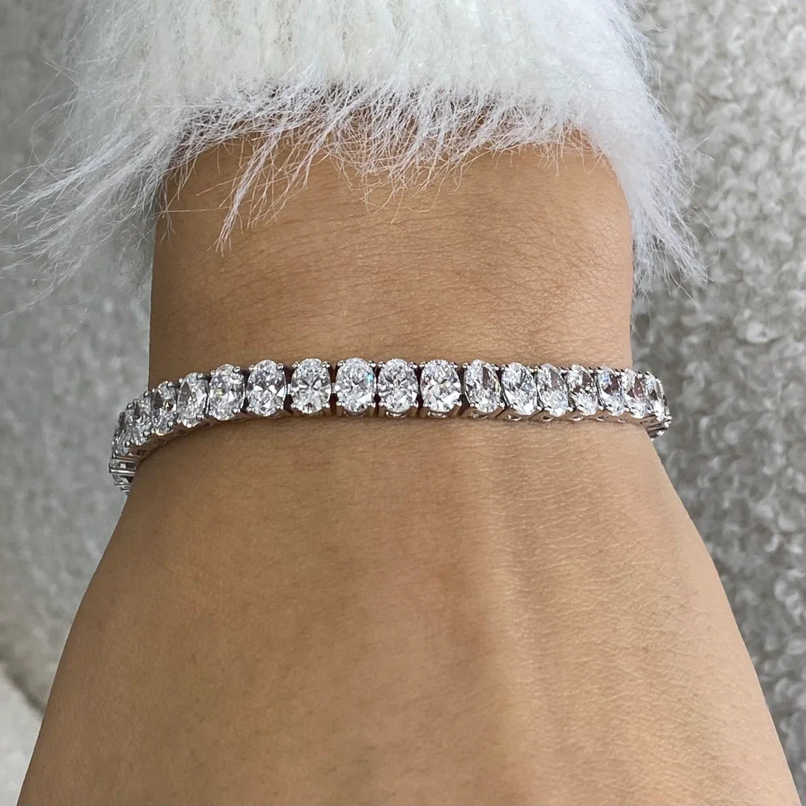 JBR & CO Famous Style Oval Cut IGI Certified Lab Grown Diamond 14k Solid Gold Bracelet High End Fashion Luxury Jewelry Women Gif