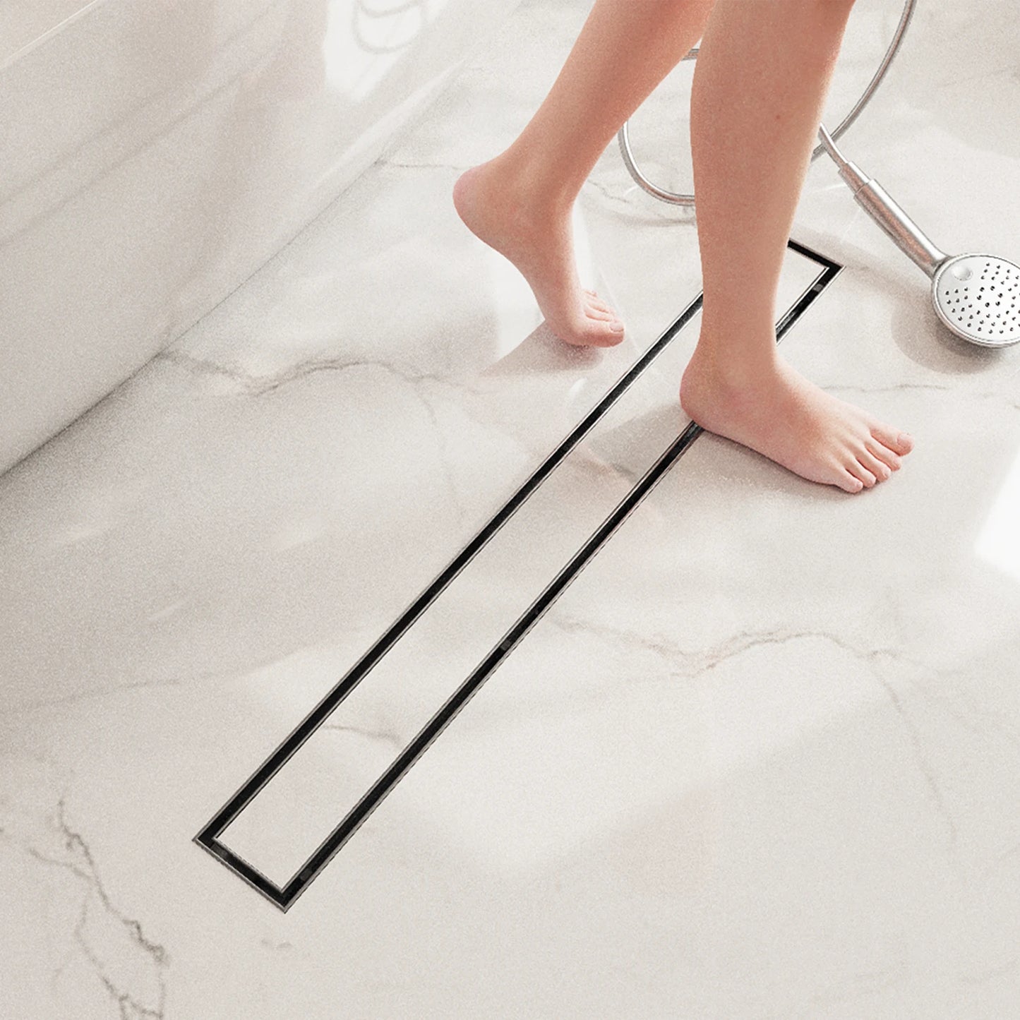 Dropshipping Available 28 Inch Brushed Stainless Steel Tile Insert Hidden Shower Drain