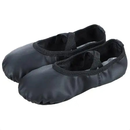 EU in Stock Spot Pink Sports Ballerina Dance Shoes Cross Straps Elastic PU Leather Ballerina Shoes
